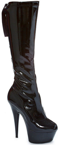 6 Inch Stiletto Heel Platform Knee Boots w/ Rear Lacing
