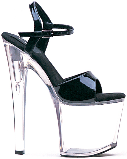 8 Inch Stiletto Heel Sandals w/Clear Platform